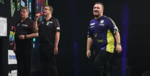 MM-kisojen Grand Slam of Darts Luke Littler lipunmyynti Mastersin Luke Littlerillä
