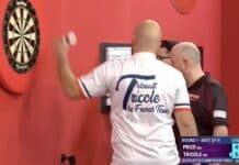 Tuntematon ranskalaisheittäjä jysäytti hirmupaukun – Gerwyn Price heti laulukuoroon Ranskalaisheittäjä