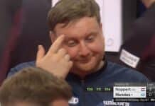 Cameron Menzies laski nolosti väärin – heitti 180 pistettä ja joutui pettymään Cameron Menzies