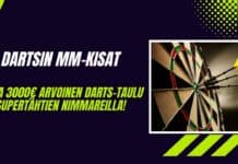 Teemu Harju taistelee dartsin MM-kisoissa – veikkaa tapahtumia ja voita 3000€ darts-taulu darts Teemu Harju
