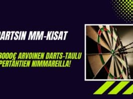 Teemu Harju taistelee dartsin MM-kisoissa – veikkaa tapahtumia ja voita 3000€ darts-taulu darts Teemu Harju